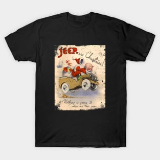 Christmas Poster retro Classic Vehicle WW2 T-Shirt